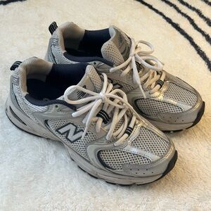 New Balance 530 Silver and Navy Running Shoes